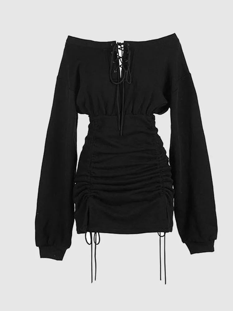 Verve Dazzle Dress - Off Shoulder Long Sleeve Dress
