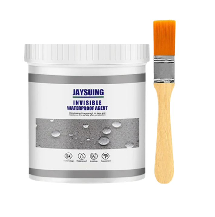 Olimexa Lijm Veelzijdig Onmisbaar, een pot van transparante waterdichte gel met een borstel voor het aanbrengen. De lijm is onzichtbaar na toepassing en biedt bescherming tegen water