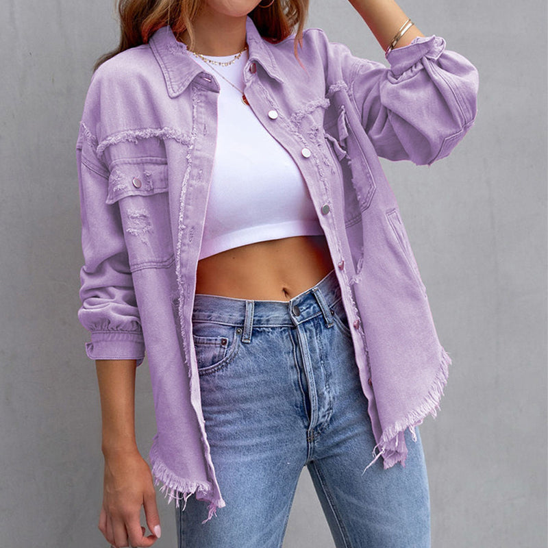 Urban Edge zerrissene Jeansjacke