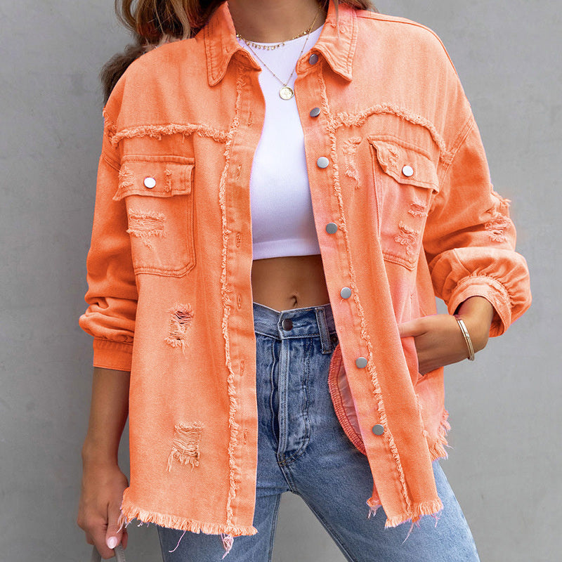 Urban Edge zerrissene Jeansjacke