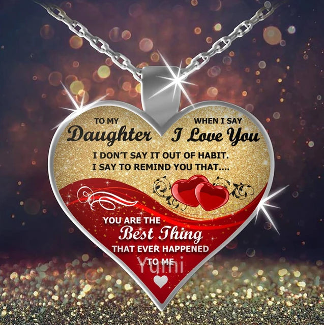 Enchanting "Heart of Love" Necklace for Daughters