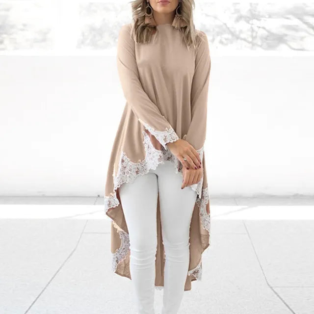 Elegant Sweater Dress with Irregular Hem