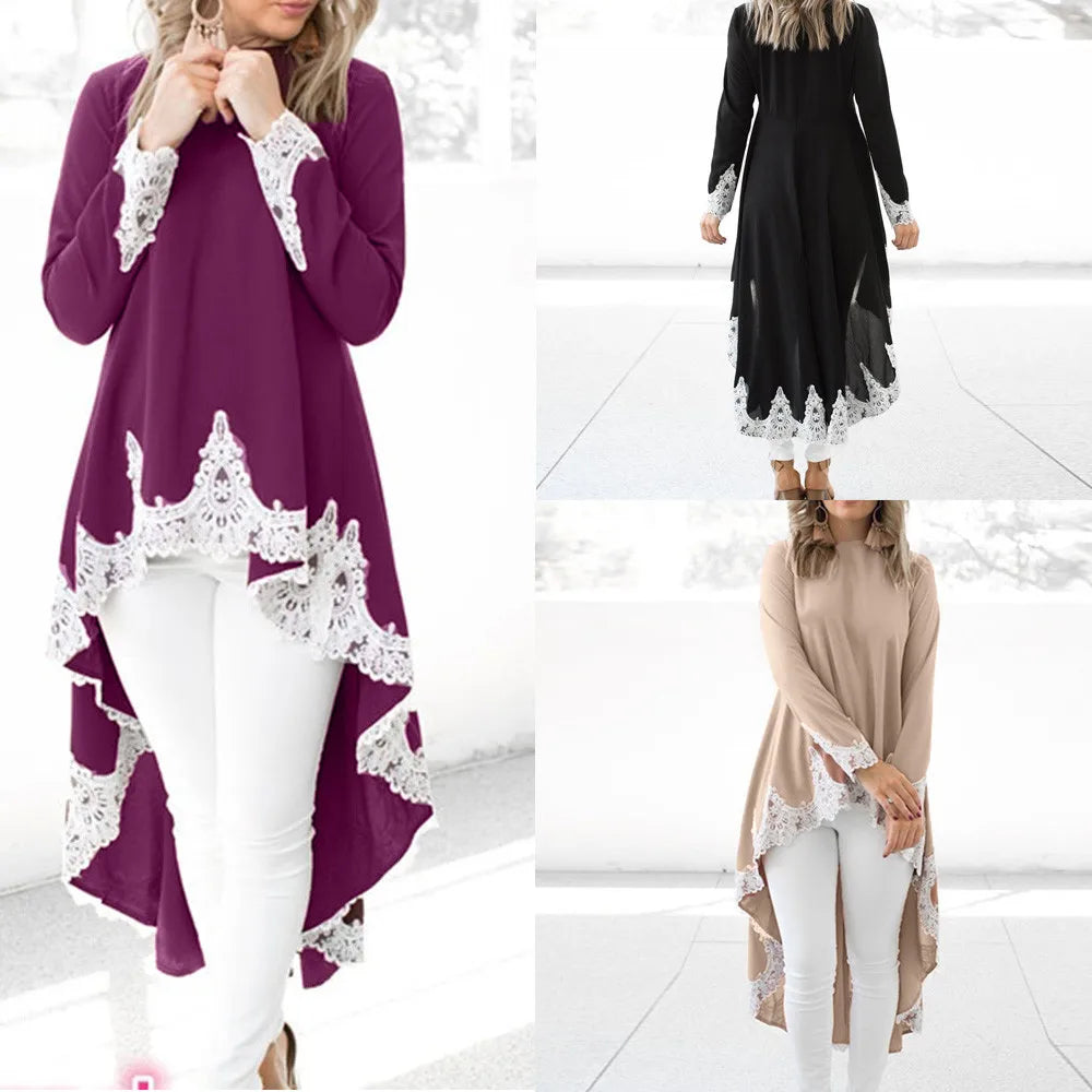 Elegant Sweater Dress with Irregular Hem