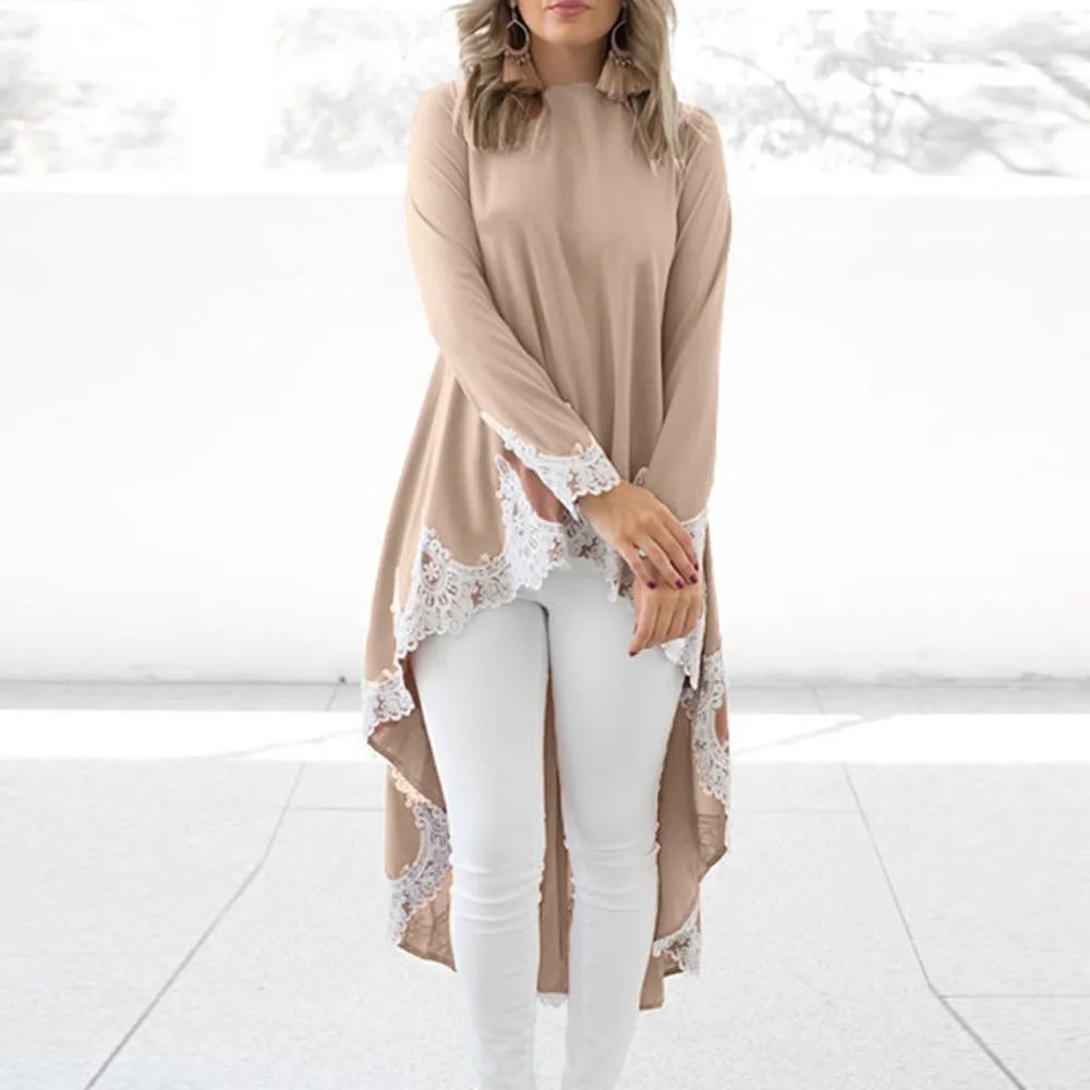 Elegant Sweater Dress with Irregular Hem