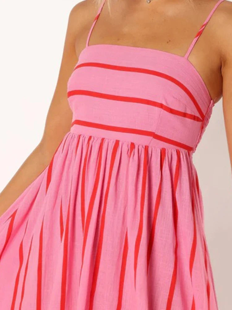 Leona Mode Gestreiftes Abendkleid