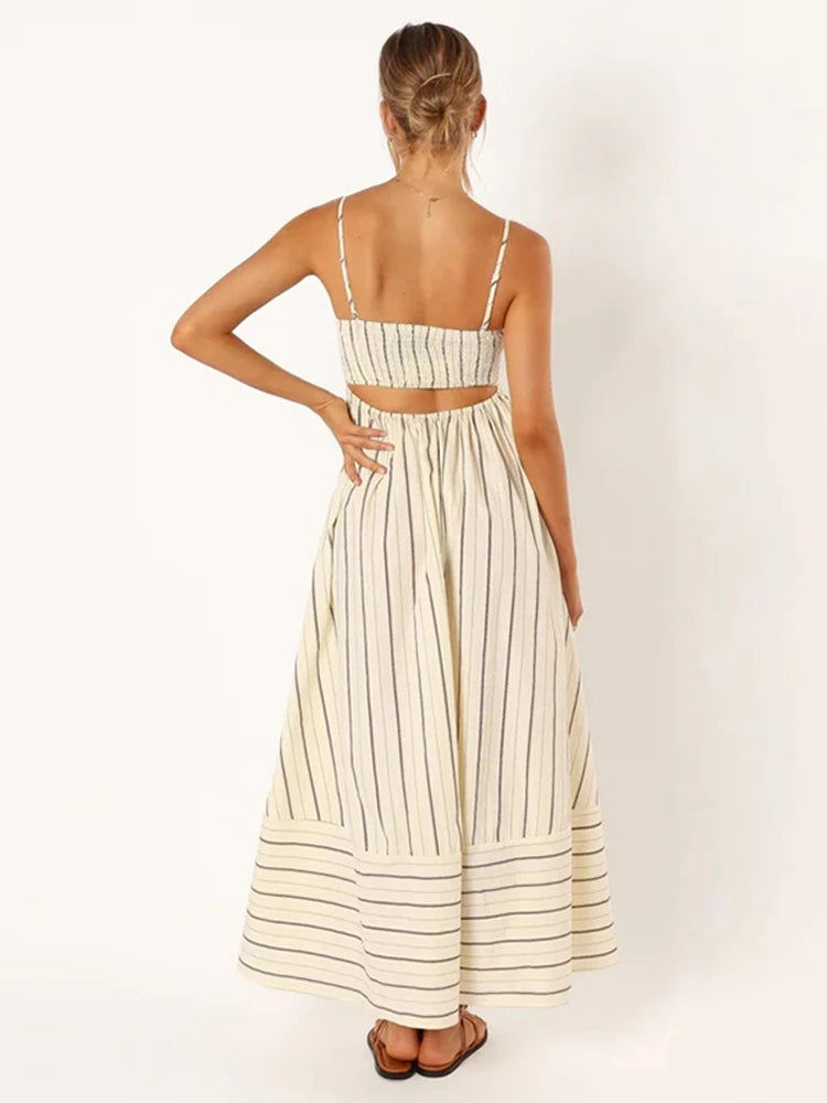 Leona Mode Gestreiftes Abendkleid