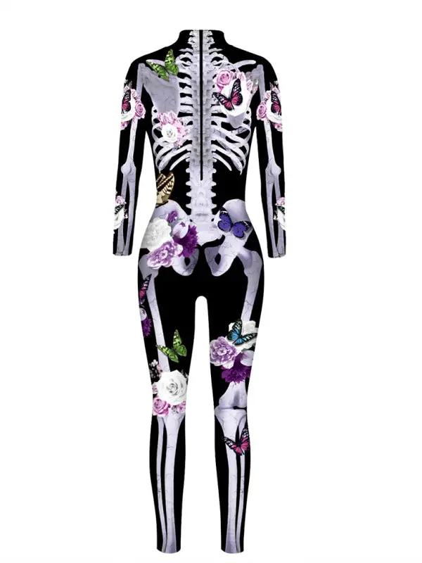 Ornella | Halloween -kostuumdruk Bloemen skelet