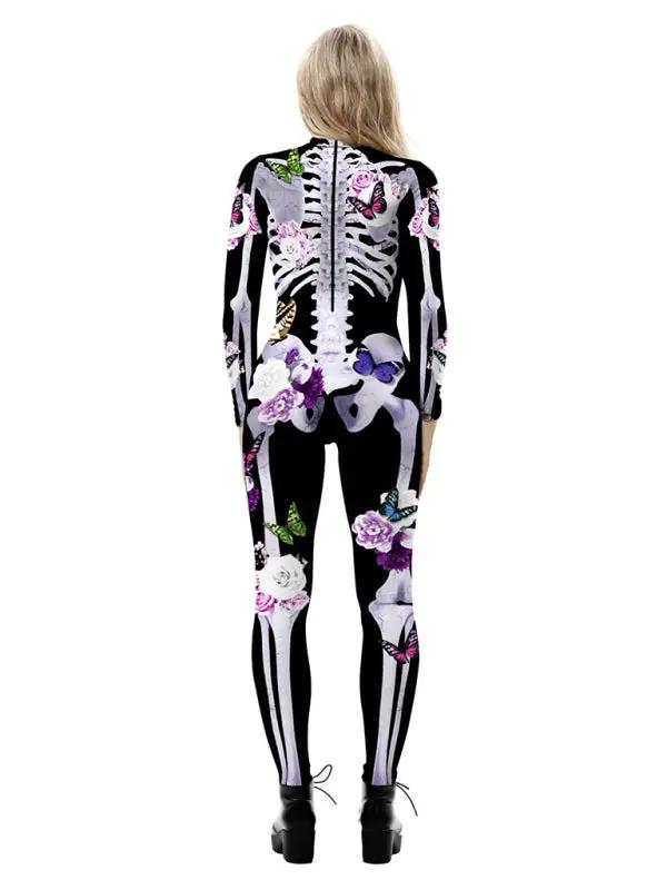 Ornella | Halloween -kostuumdruk Bloemen skelet