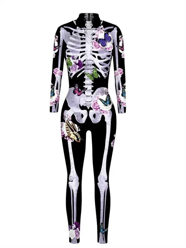 Ornella | Halloween -kostuumdruk Bloemen skelet