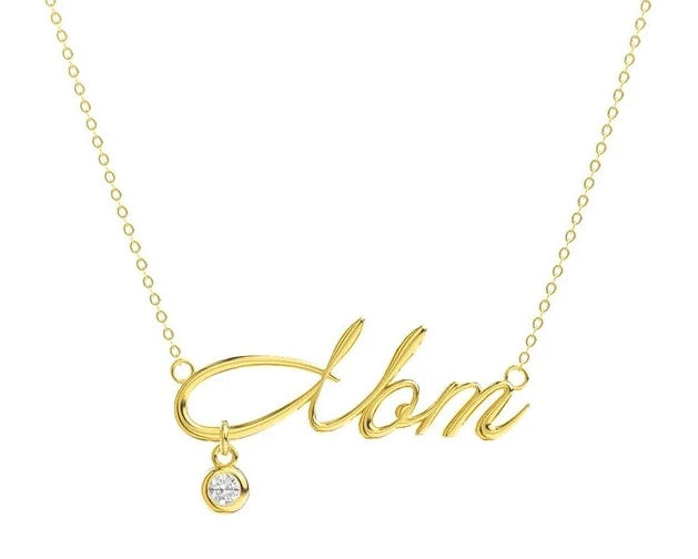 EternalMoments Gift Silver Exquisite Mom Letter Pendant Necklace for Women