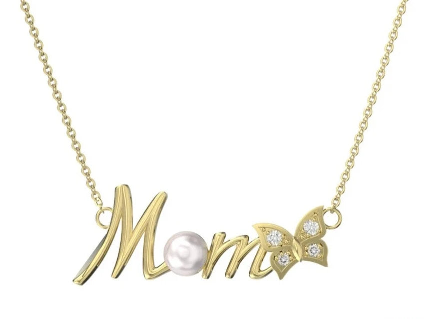 EternalMoments Gift Silver Exquisite Mom Letter Pendant Necklace for Women