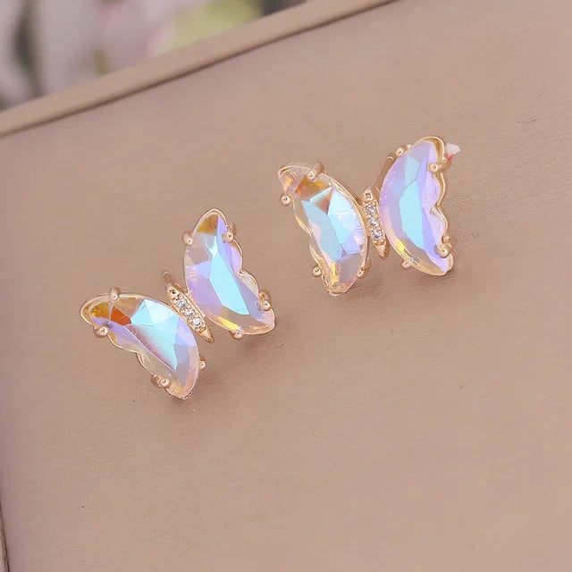 Exzentrische Schwarz-Weiß Hohle Mesh Schmetterling Ohrringe - Lebendige Elegante Accessoires