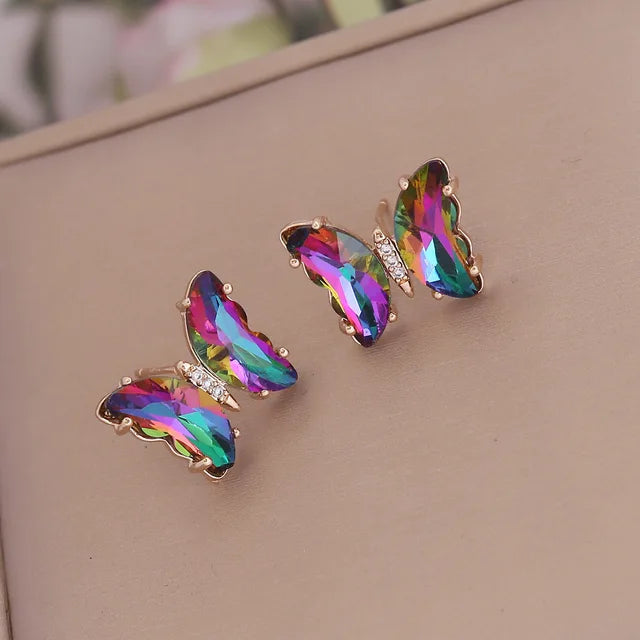 Exzentrische Schwarz-Weiß Hohle Mesh Schmetterling Ohrringe - Lebendige Elegante Accessoires