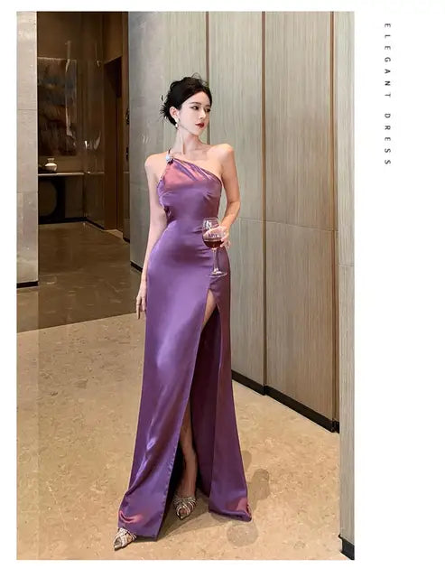 Paarse Prom Jurk van Eleganza Coutur