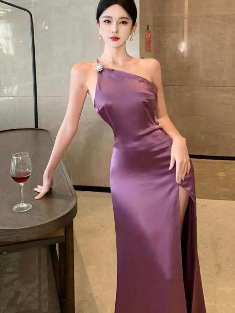 Paarse Prom Jurk van Eleganza Coutur