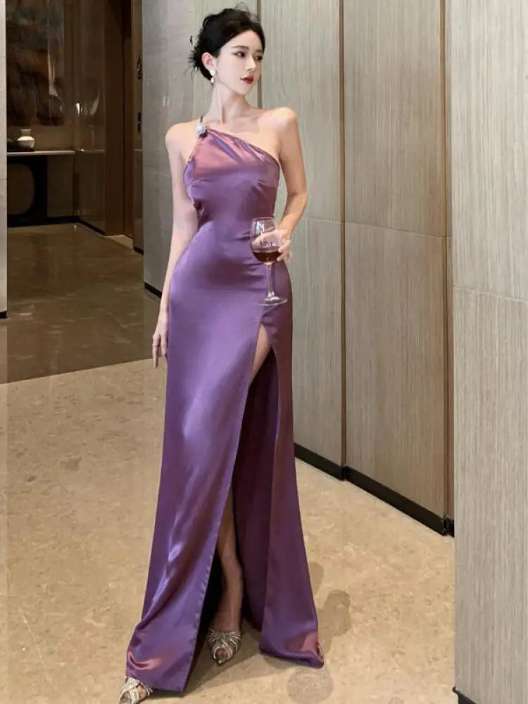 Paarse Prom Jurk van Eleganza Coutur