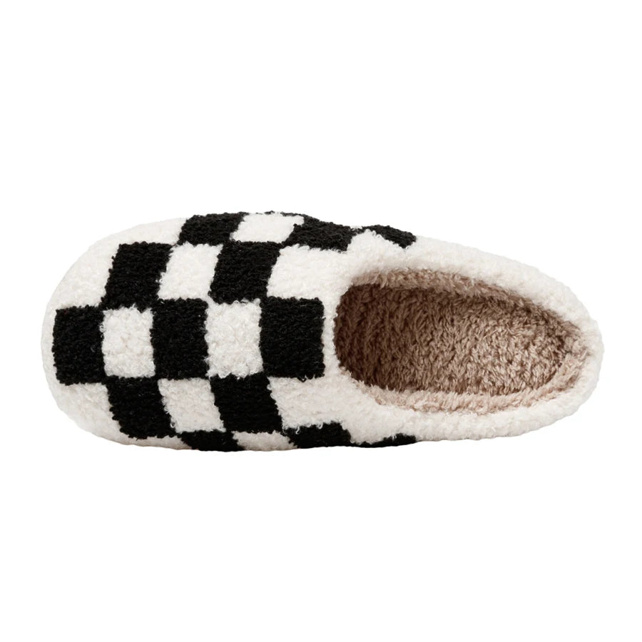 Ludovica | Fleece pantoffels met ruitjesmotief