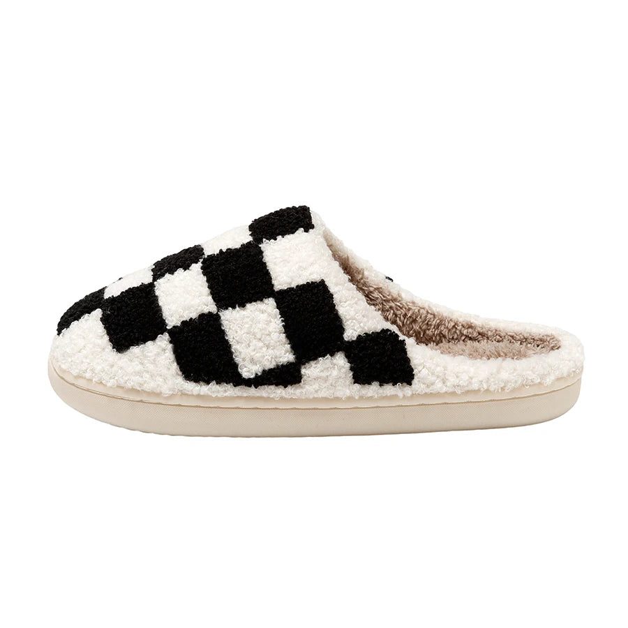 Ludovica | Fleece pantoffels met ruitjesmotief