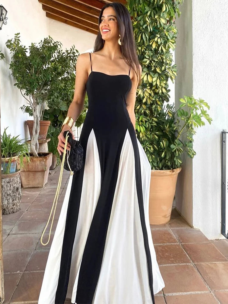 LuxeLana Verleidelijke Patchwork Maxi Jurk
