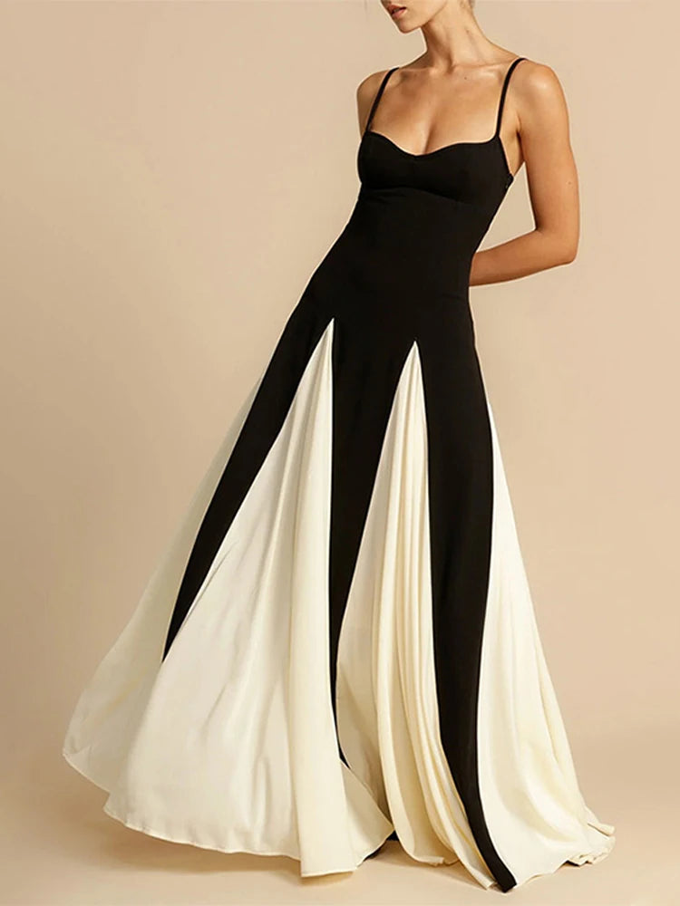 LuxeLana Verleidelijke Patchwork Maxi Jurk