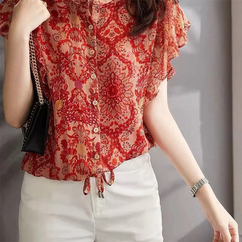 Havenshine Vintage Ruffle Blouse