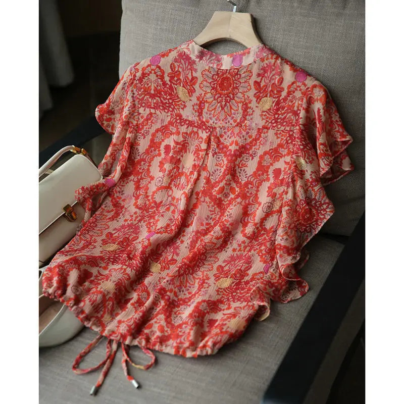 Havenshine Vintage Ruffle Blouse