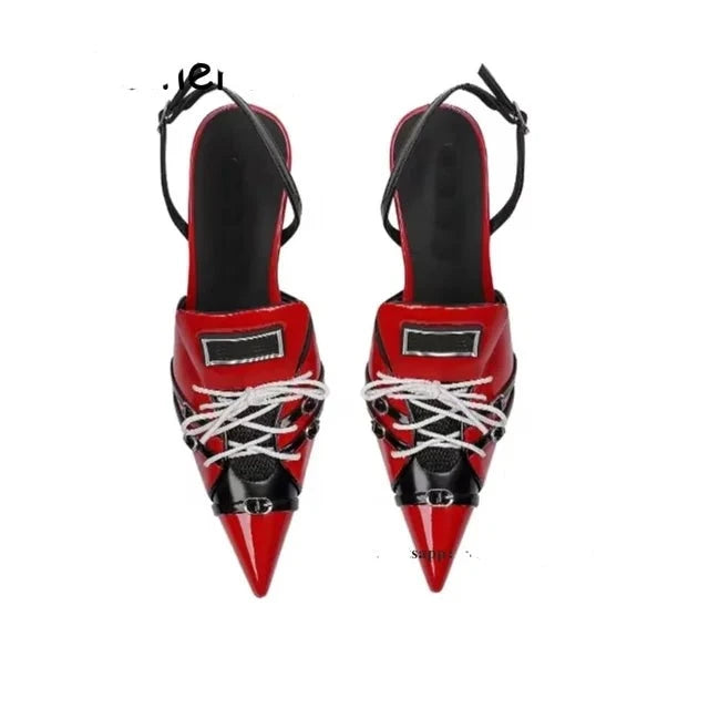 Patchwork Sandalen met Hak - De Perfecte Mix van Stijl en Comfort!