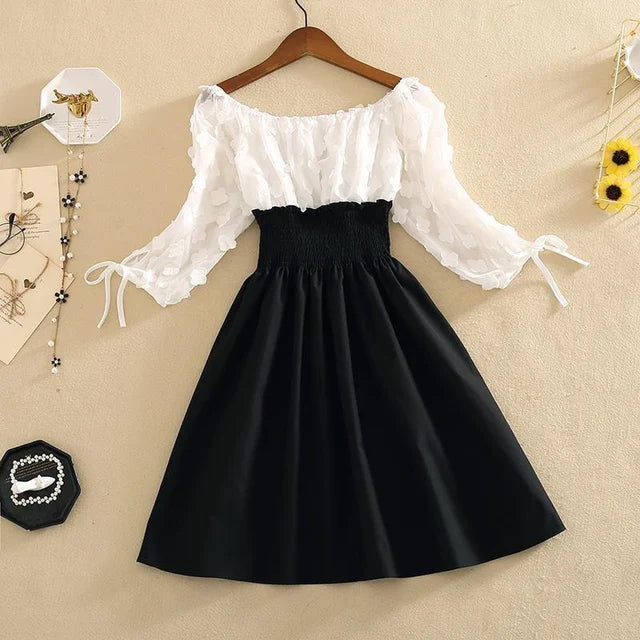 Angelique Elastic High Waist Chiffon Dresses For Women Summer