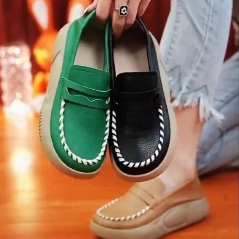 Comfortabele Platform Instaploafers voor Dames - Lente 2024 Nieuwe Dames Schoenen met Zachte Zolen