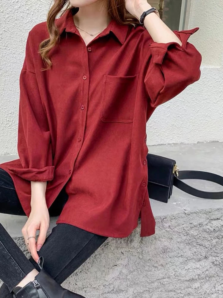 Elegante camicetta curvy taglia plus