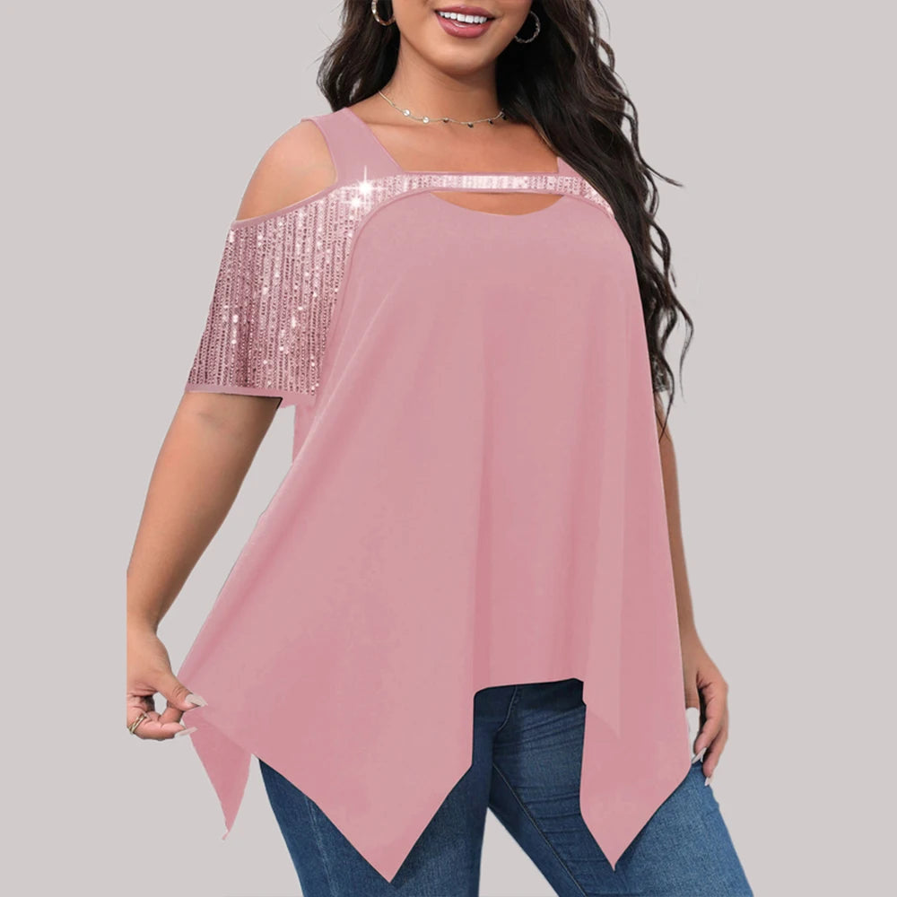 Plus Size Casual Zomer T-Shirt van Fashionista