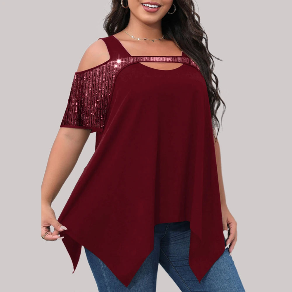 Plus Size Casual Zomer T-Shirt van Fashionista