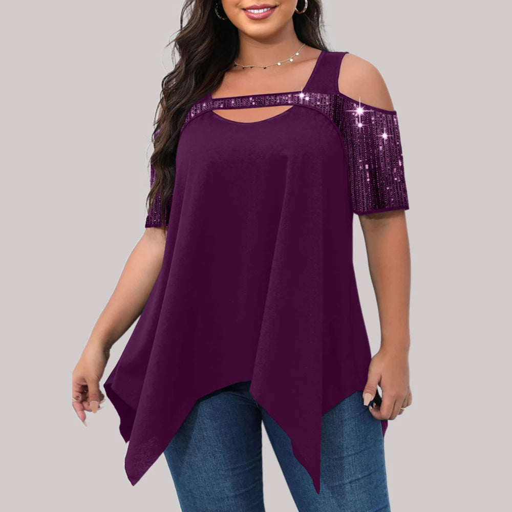 Plus Size Casual Zomer T-Shirt van Fashionista