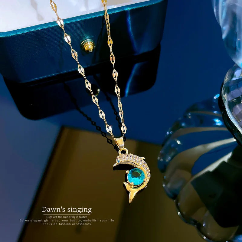 Enchanting Dolphin Stainless Steel Necklace for Timeless Elegance