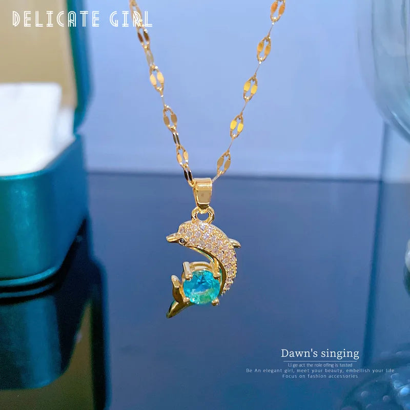 Enchanting Dolphin Stainless Steel Necklace for Timeless Elegance
