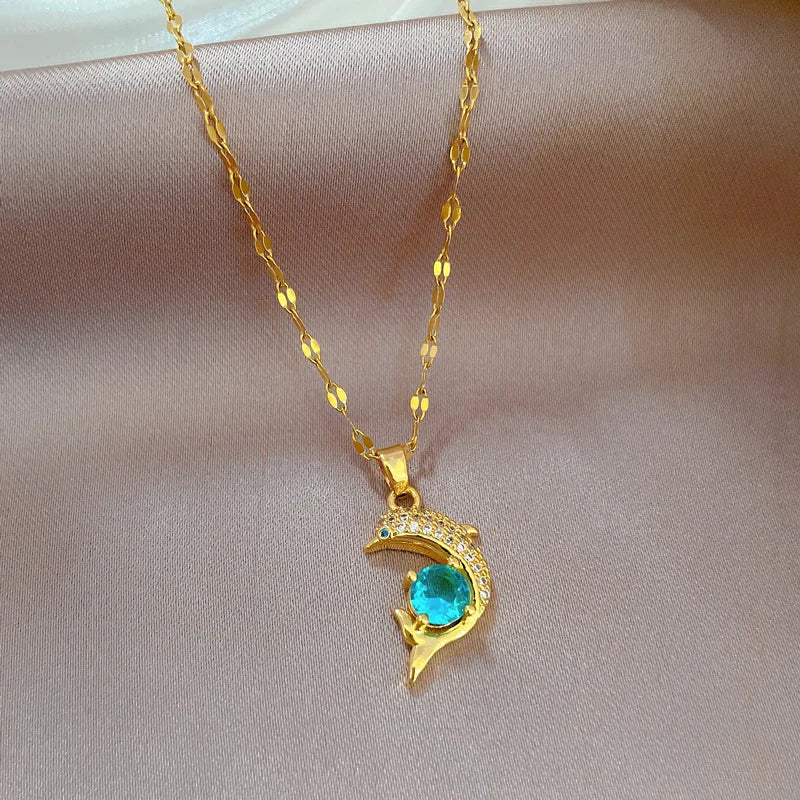 Enchanting Dolphin Stainless Steel Necklace for Timeless Elegance