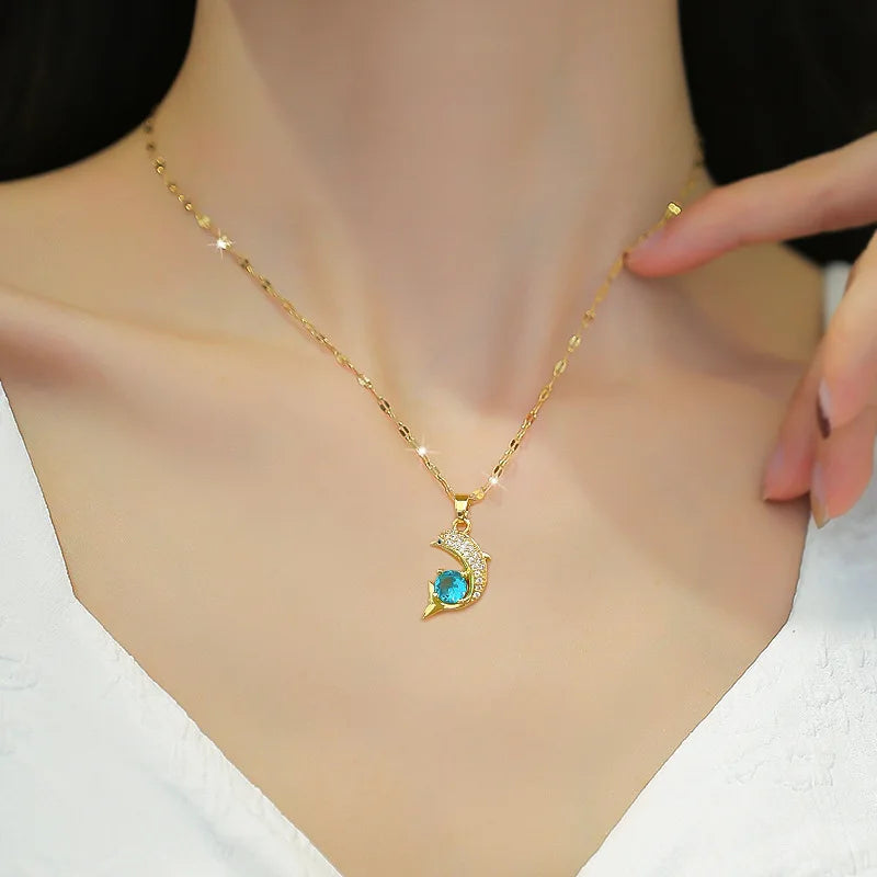 Enchanting Dolphin Stainless Steel Necklace for Timeless Elegance