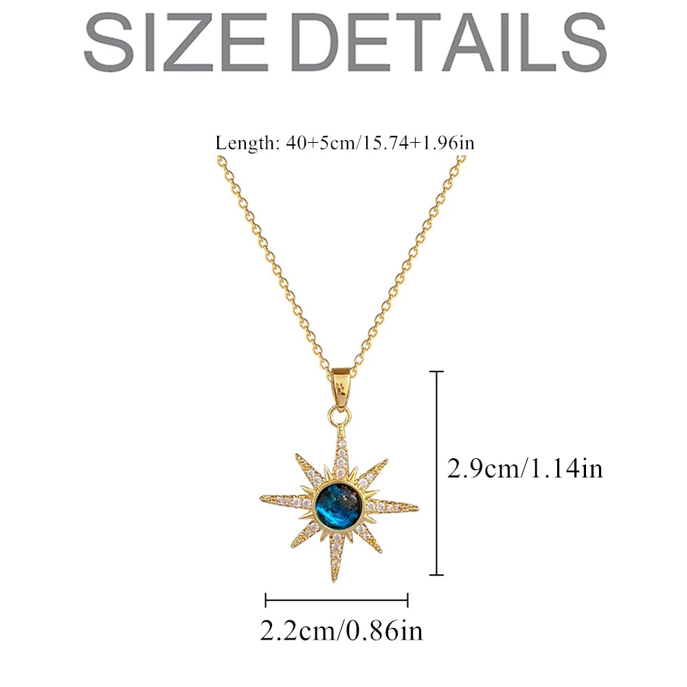 Beautiful Vintage Sun Planet Copper Inlaid Pendant for Women