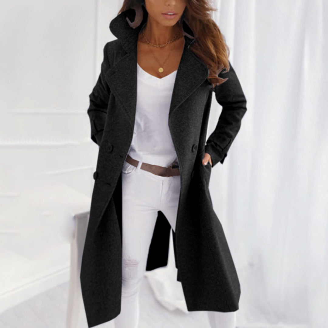 VELANORA- elegant woolen coat with turned-down collar