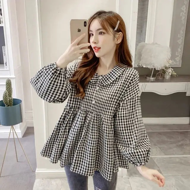 Charmante Vibe Dames Trui met Knopen en Print