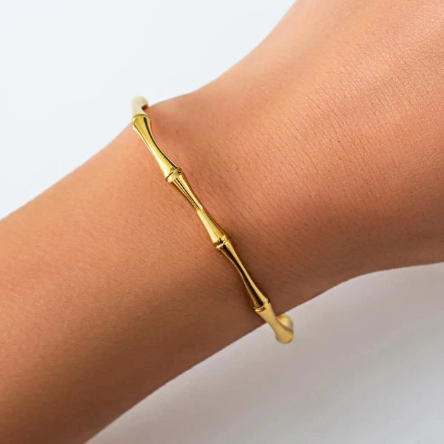 TrendTrots Goldenes Bambusarmband
