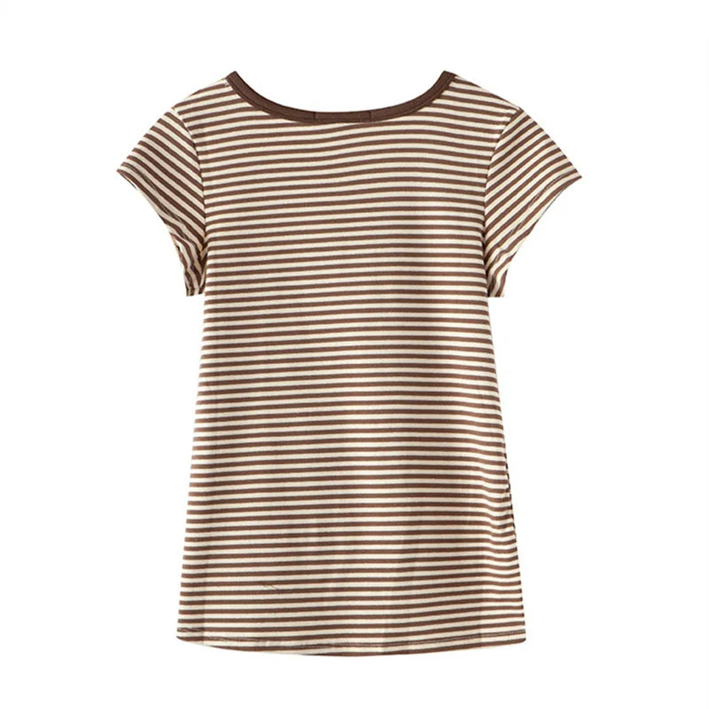 SummerGlow Striped Cotton T-Shirt for Girls