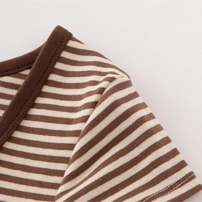 SummerGlow Striped Cotton T-Shirt for Girls