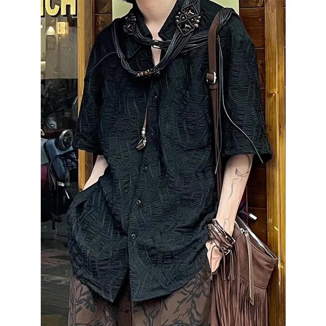 Camicia Vintage Jeugd Oversize con Volant di RetroGlow
