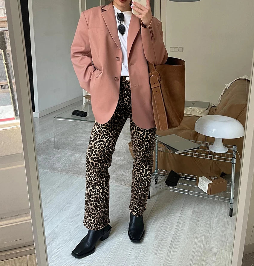 Retro Chic Pantaloni a Matita a Vita Alta
