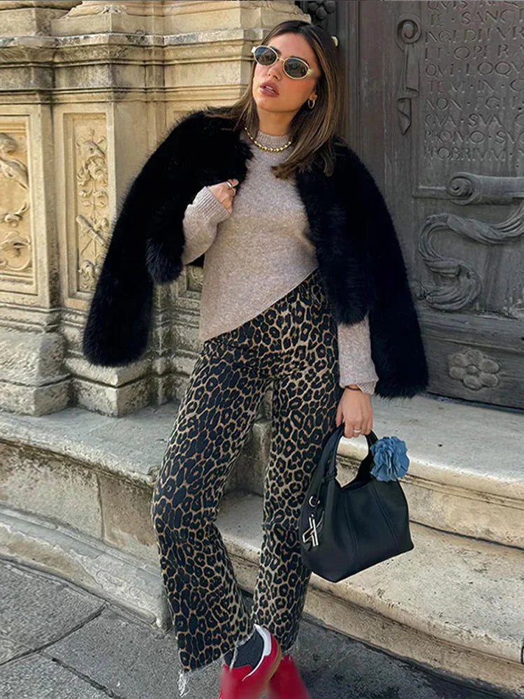 Retro Chic Pantaloni a Matita a Vita Alta