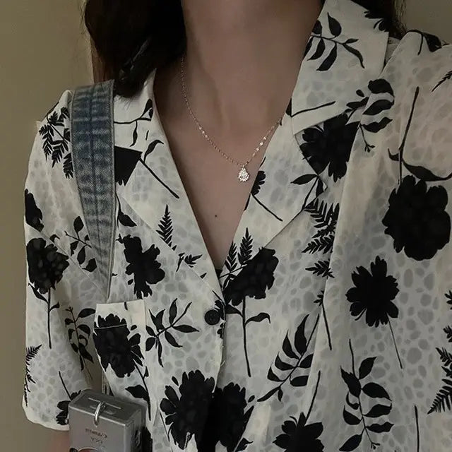 BlossomCharm Print Zomer Blouse