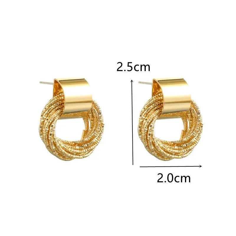 Enchanting Golden Circle Stud Earrings by Brilliant Creations