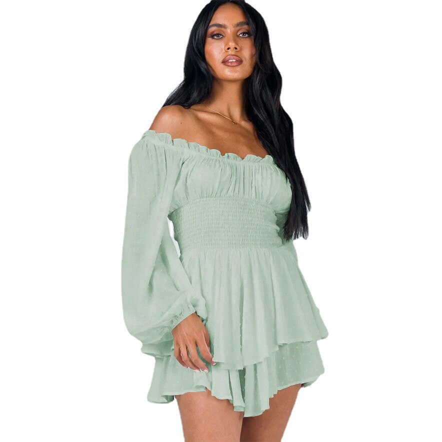 Ria | Elegante Off Shoulder Jurk met Mouwen