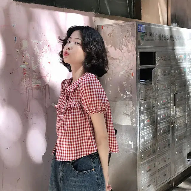 Camicia vintage a quadri rossi di Harper's